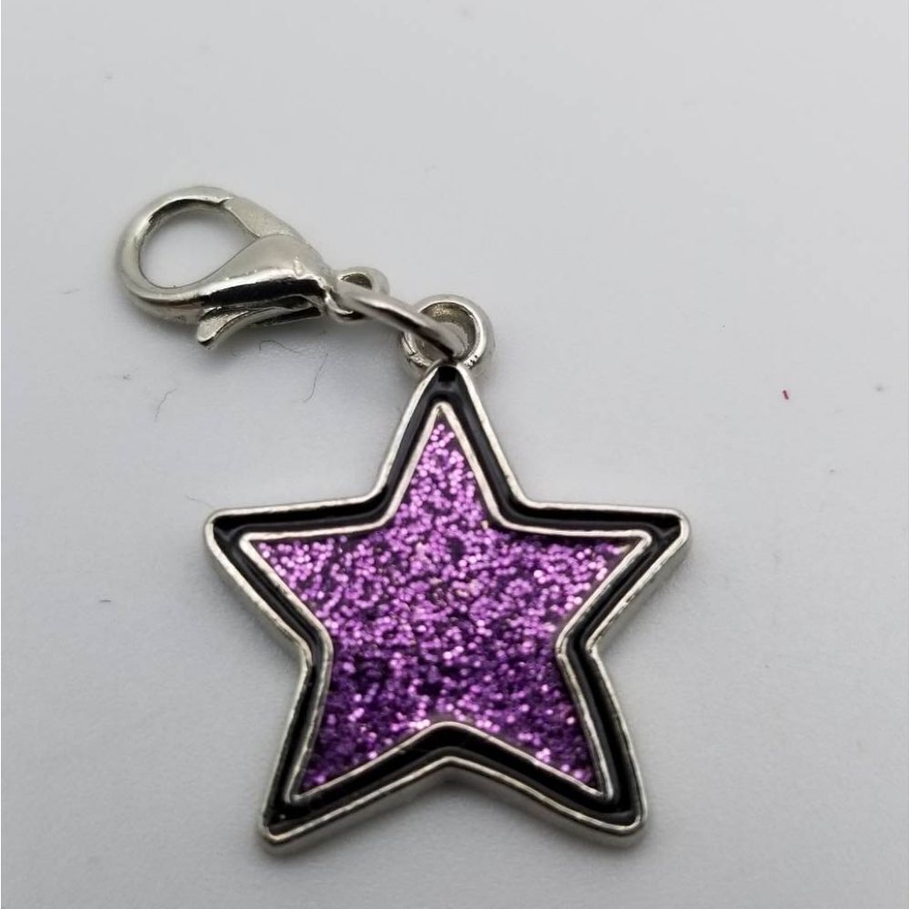 3/$20 Glitter pink star charm pendant